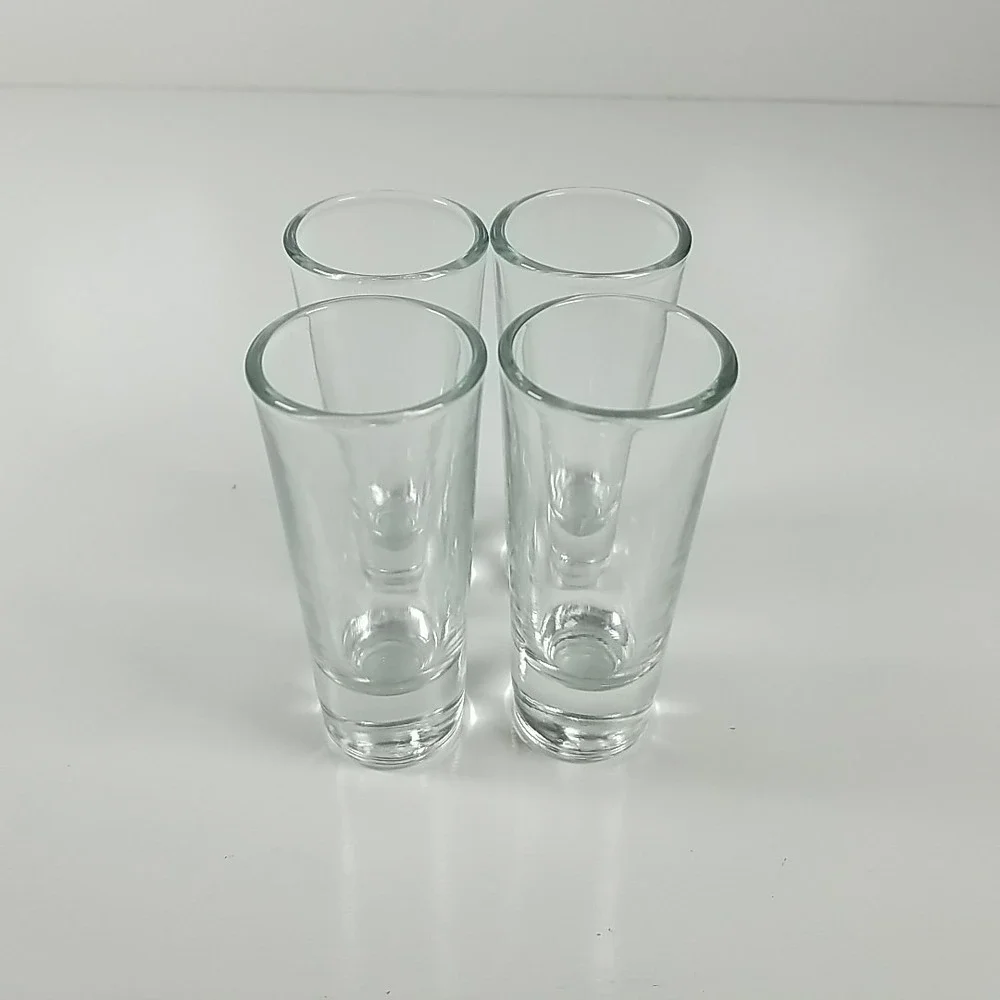 Set Of 4 Crisa Double Shot Glasses Heavy Bottom